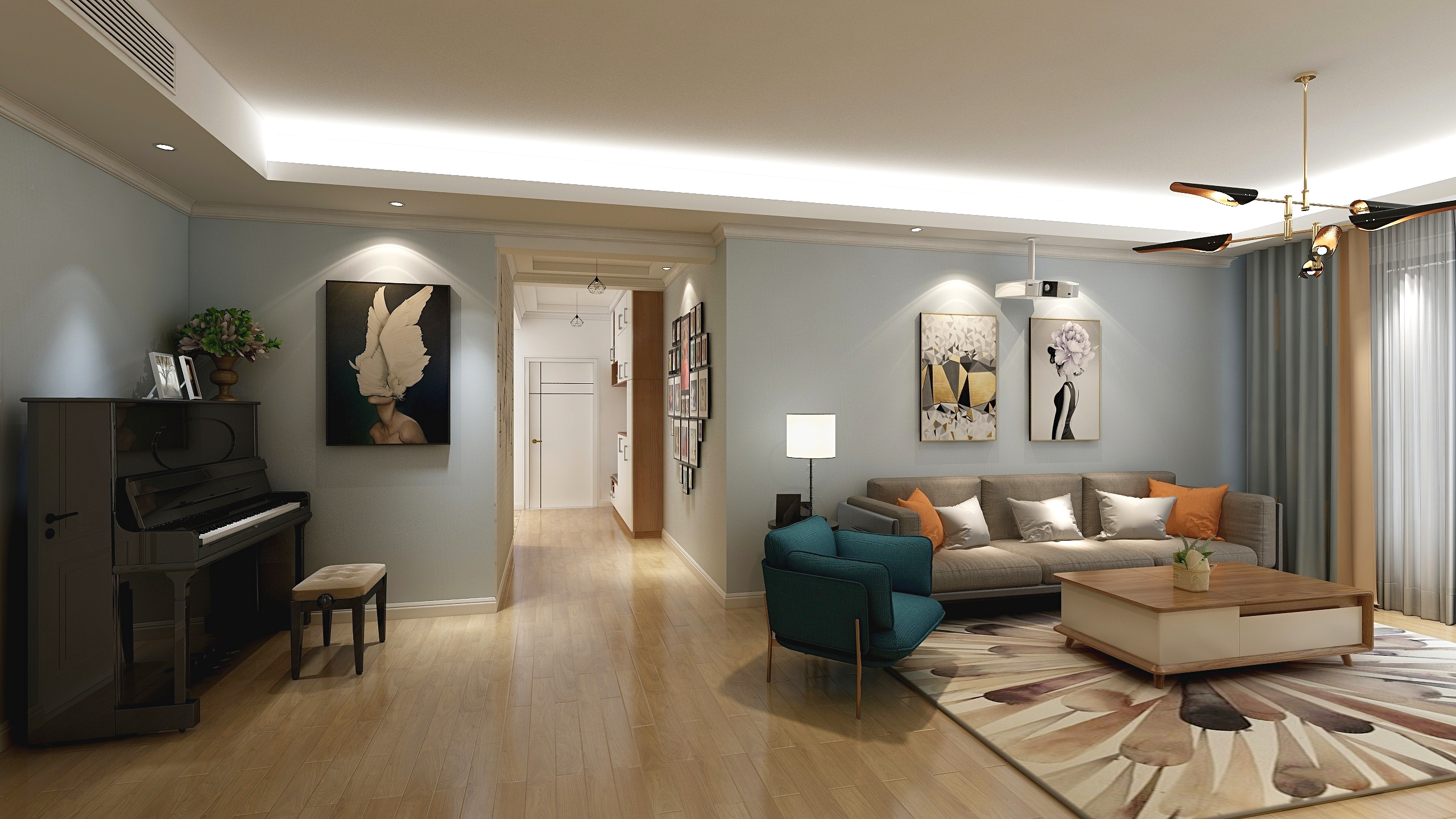 龍湖九里晴川-現(xiàn)代簡約-臥室設計效果圖