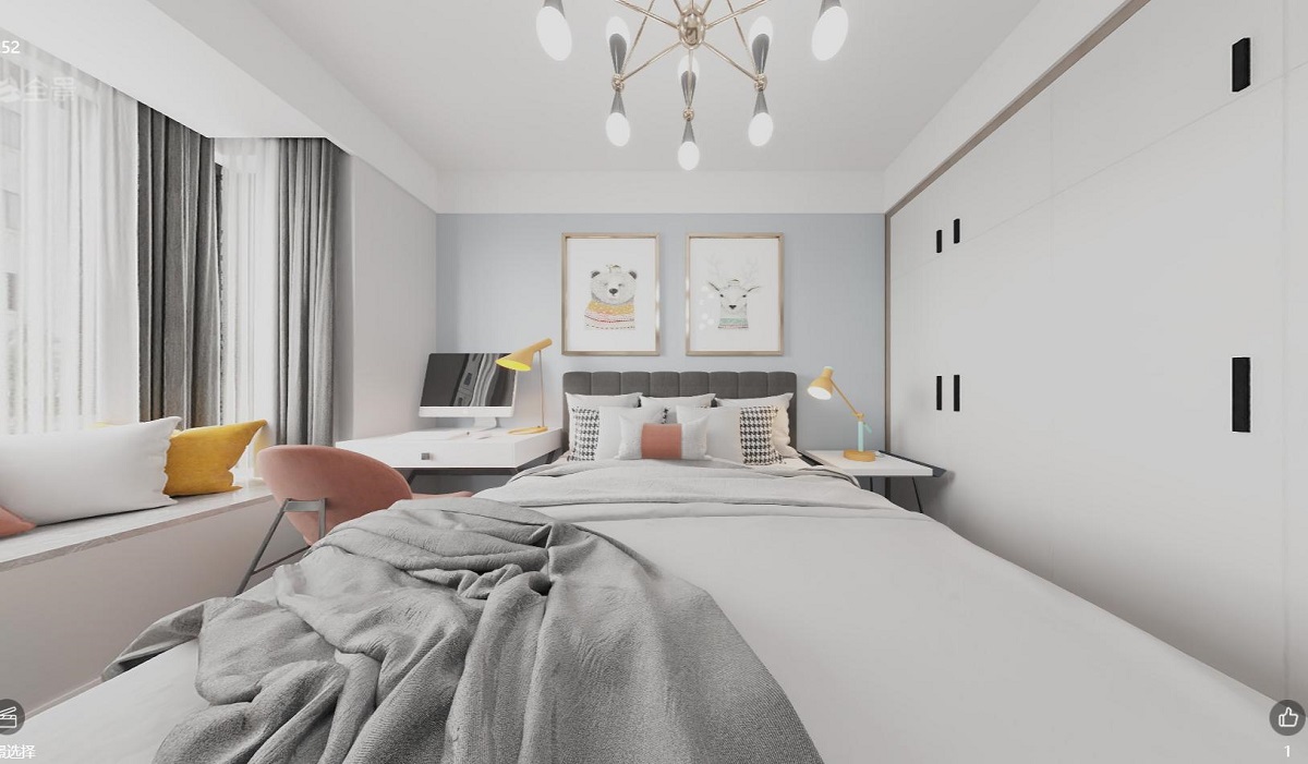 龍湖九里晴川-現(xiàn)代簡(jiǎn)約-臥室設(shè)計(jì)效果圖